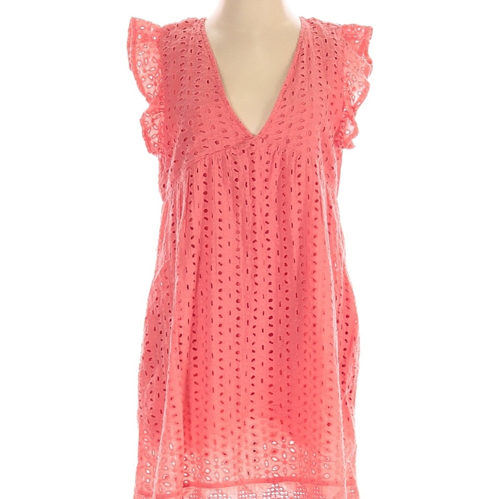 Pink Lily Vibrant Coral Lace Dress